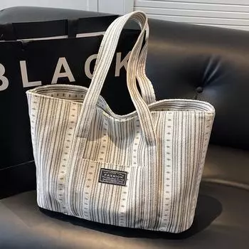 Большая вместительная сумка из ткани, женская сумка 2024 года, осень-зима, новая сумка для поездок на работу, сумка через плечо для студентов колледжей серый