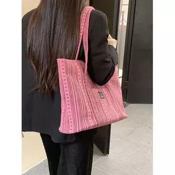 Большая вместительная сумка из ткани, женская сумка 2024 года, осень-зима, новая сумка для поездок на работу, студенческая сумка через плечо