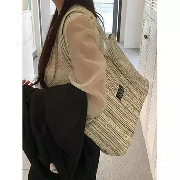 Большая вместительная сумка из ткани, женская сумка, осень и зима, новая сумка для поездок на работу, сумка через плечо для студентов колледжа