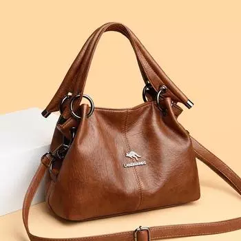 Большая вместительная сумка-мессенджер для женщин, мягкие кожаные сумки, дизайнерская брендовая женская сумка