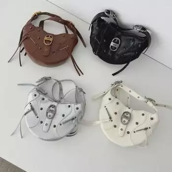 Большая вместительная сумка-мессенджер из кожи «круассан» 30*6*19cm