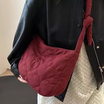 Большая вместительная сумка-мессенджер с ромбовидной складкой для женщин 2024 года, сумка-мессенджер через плечо для женщин, универсальная женская сумка-тоут чёрный