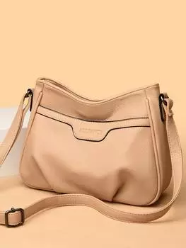 Большая вместительная сумка-мессенджер Simple Atmosphere Mother Bag Мягкая кожаная сумка-мессенджер через плечо Женская модная сумка хаки
