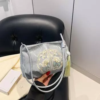 Большая вместительная сумка-мессенджер, старинная, новая, портативная, новая, китайская, красивая сумка через плечо, модная, женская сумка для поездок на работу чёрный