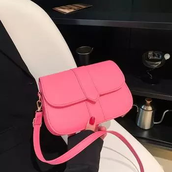 Большая вместительная сумка на одно плечо, женская модная повседневная сумка из искусственной кожи в корейском стиле, однотонная, конфетного цвета, весна-лето, новинка (20cm<Max Length<30cm)