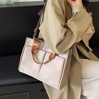 Большая вместительная сумка на плечо, женская легкая сумка с несколькими карманами, многофункциональная сумка через плечо розовый