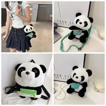 Большая вместительная сумка на плечо с животными, мягкие игрушки, рюкзак с пандой, сумка через плечо для путешествий pearl strape