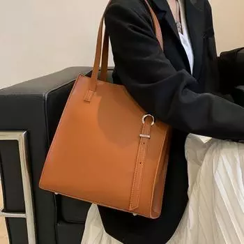 Большая вместительная сумка, новая женская винтажная минималистичная сумка с индивидуальным дизайном, модная универсальная сумка для поездок на работу