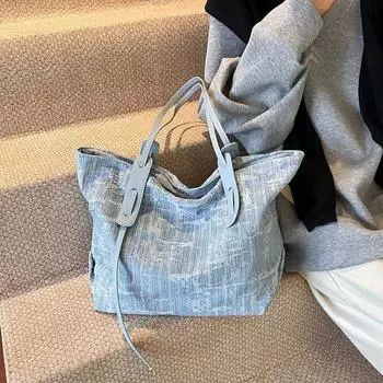 Большая вместительная сумка подмышкой для женщин, новая модная повседневная ковбойская сумка премиум-класса через плечо