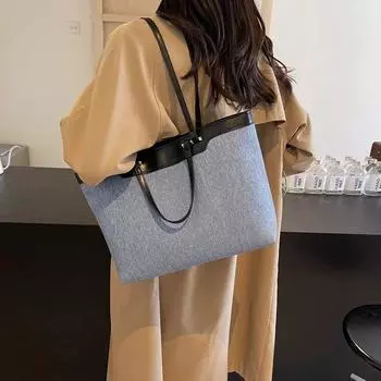 Большая вместительная сумка подмышкой для женщин, повседневная однотонная сумка, классическая ковбойская сумка через плечо, женская сумка для поездок на работу, модная