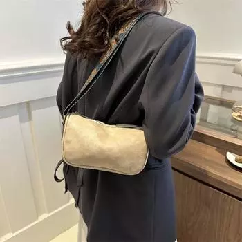 Большая вместительная сумка-подушка через плечо, однотонная женская сумка через плечо, кожаная сумка-пельмень для женщин хаки