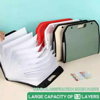 Большая вместительная сумка с пряжкой, органайзер для хранения данных, папка для файлов формата А4 для школы зелёный