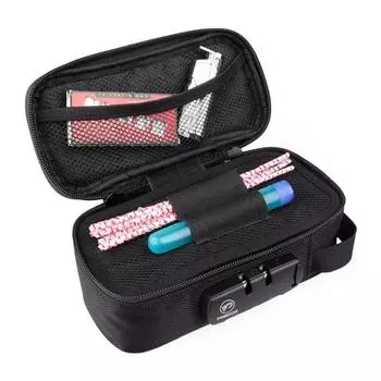 Большая вместительная сумка с замком, защищающая от запахов, сумка с активированным углем, дезодорант, портативный дорожный органайзер, сумка для трубок, удобный чехол для мужчин чёрный