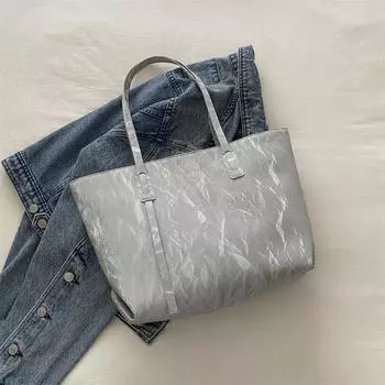 Большая вместительная сумка-сумка женская модная иностранная сумка через плечо модная и красивая сумка для отдыха и поездок на работу серебряный