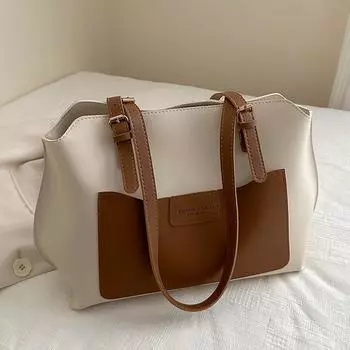 Большая вместительная сумка-тоут 2024 новая модная сумка через плечо женская осенне-зимняя ретро универсальная высококачественная сумка подмышкой чёрный