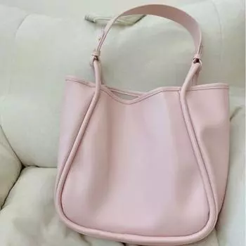 Большая вместительная сумка-тоут 2024 года, новая женская сумка, универсальная сумка для поездок на работу, сумка через плечо для студентов колледжа, макарон розовый