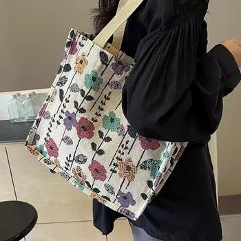 Большая вместительная сумка-тоут 2024 модная и иностранная универсальная сумка через плечо студенческая сумка через плечо женская