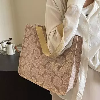 Большая вместительная сумка-тоут для женщин 2024 года, летняя сумка-тоут для женщин, студентов колледжей, классная сумка через плечо