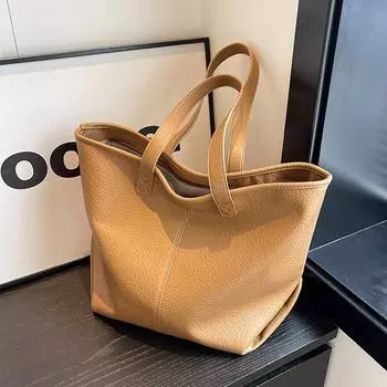 Большая вместительная сумка-тоут для женщин, осенняя, новая, повседневная, ретро, с узором личи, сумки через плечо, универсальные сумки