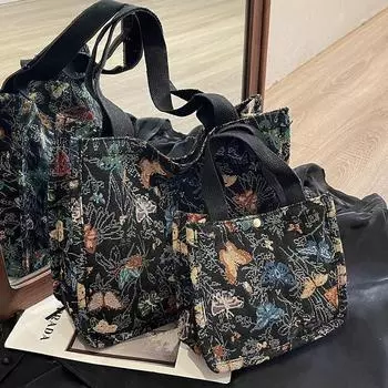 Большая вместительная сумка-тоут для поездок на работу, женская холщовая сумка 2024 года, женская студенческая модная сумка через плечо