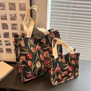 Большая вместительная сумка-тоут для поездок на работу, женская, новая модная сумка 2024 года, универсальная сумка через плечо из холста для покупок