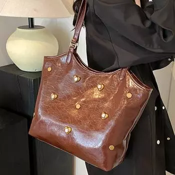 Большая вместительная сумка-тоут для женщин, новые простые сумки на одно плечо с блестками, повседневные универсальные дорожные сумки в стиле ретро (30cm<Max Length<50cm)