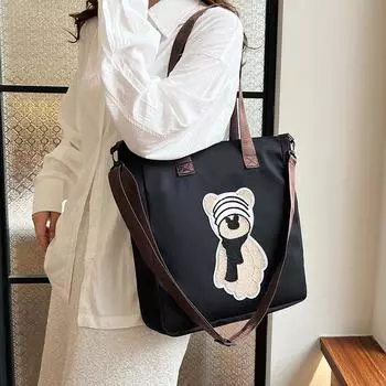 Большая вместительная сумка-тоут для женщин, симпатичная универсальная сумка через плечо для женщин, студенток колледжа, сумка-тоут для занятий хаки
