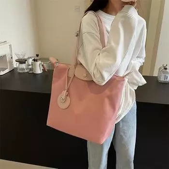 Большая вместительная сумка-тоут для женщин, легкая дорожная сумка для хранения вещей, сумка через плечо белый