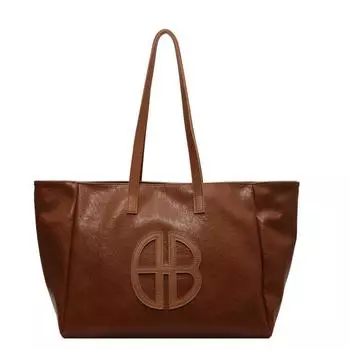 Большая вместительная сумка-тоут для женщин 2023 года, новая модная ретро-универсальная сумка через плечо, осенне-зимняя модная сумка премиум-класса чёрный