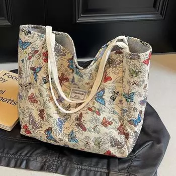 Большая вместительная сумка-тоут для женщин, модная универсальная холщовая сумка для женщин, модная сумка для шоппинга на одно плечо