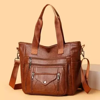 Большая вместительная сумка-тоут для мам среднего возраста, женская сумка через плечо, сумка-тоут для женщин, сумка через плечо чёрный