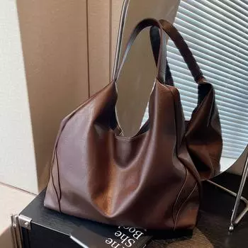 Большая вместительная сумка-тоут для женщин, модная, простая, повседневная сумка через плечо, высокого класса белый