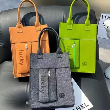 Большая вместительная сумка-тоут из фетра с застежкой-молнией, сумка для файлов на одно плечо, прочный войлочный материал - идеально подходит для повседневного использования