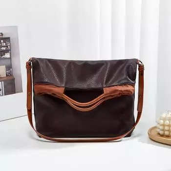 Большая вместительная сумка-тоут Элегантная и повседневная сумка через плечо Модная и ретро-сумка коричневый