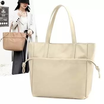 Большая вместительная сумка-тоут, легкая водонепроницаемая нейлоновая сумка, женская сумка через плечо чёрный