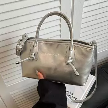 Большая вместительная сумка-тоут, модная сумка в стиле ретро, модная сумка через плечо с французской текстурой