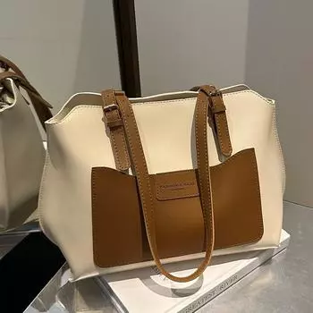 Большая вместительная сумка-тоут, новая модная сумка через плечо для женщин, осенне-зимняя, ретро, универсальная, высококачественная сумка подмышкой