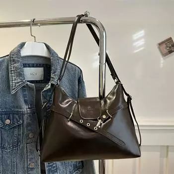 Большая вместительная сумка-тоут премиум-класса женская сумка-тоут из искусственной кожи модный рюкзак коричневый