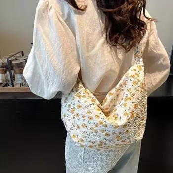 Большая вместительная сумка-тоут с плиссированным ремешком, милая нейлоновая сумка-мессенджер для школы оранжевый