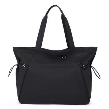 Большая вместительная сумка-тоут, женская легкая сумка через плечо для поездок на работу чёрный