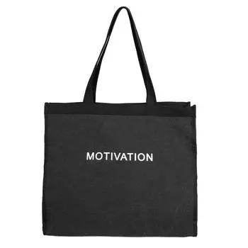 Большая вместительная сумка-тоут женская сумка через плечо с надписью чёрный