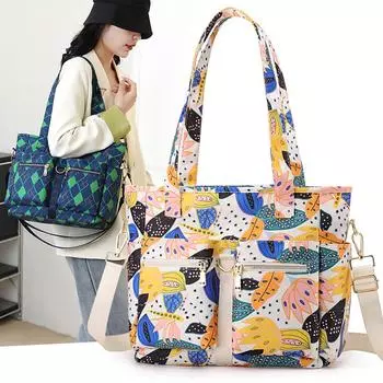 Большая вместительная сумка-тоут, женская сумка через плечо с принтом, пригородная сумка через плечо, сумка