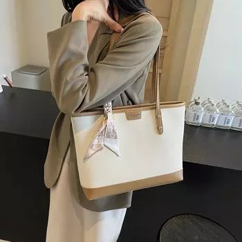 Большая вместительная сумка-тоут женская сумка через плечо сумка для школьных учебников сумка подмышкой коричневый