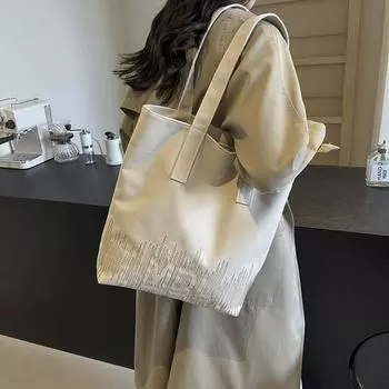 Большая вместительная сумка-тоут женская сумка через плечо с шитьем однотонная сумка для поездок на работу зелёный