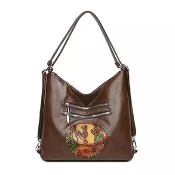 Большая вместительная сумка-тоут женская сумка через плечо подмышкой мягкая кожаная сумка кофейный