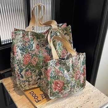 Большая вместительная сумка в этническом стиле, женская модная сумка-тоут для поездок на работу, женская сумка через плечо