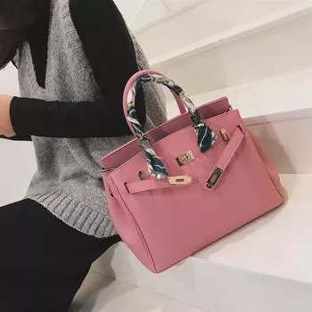 Большая вместительная сумка в стиле знаменитости, женская сумка в иностранном стиле для поездок на работу, платиновая сумка высокого класса через плечо Tide 30*15*24 светло-коричневого