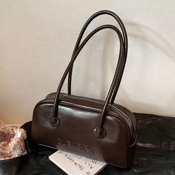 Большая вместительная сумка в стиле ретро, женская модная трендовая сумка через плечо, повседневная сумка-тоут для поездок на работу красный