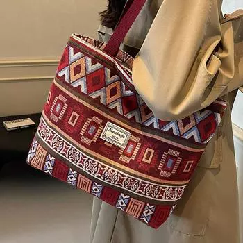 Большая вместительная сумка-ведро из холста, женская, ретро, универсальная, сумка-мессенджер через плечо, женская, интернет-сумка знаменитости для мамочек, женская