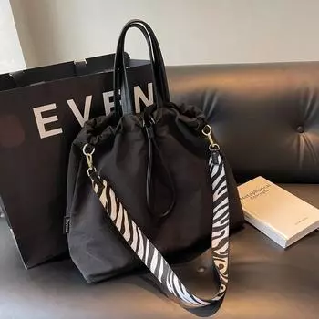 Большая вместительная сумка-ведро с завязками на шнурке женская сумка через плечо сумка через плечо для поездок на работу хаки